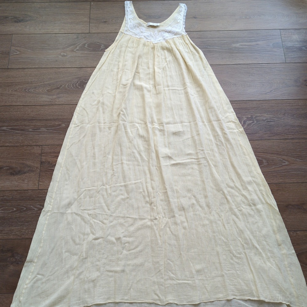 Soft Surroundings off-white Lace-Trim Cotton Chemise - Picture 5 of 11